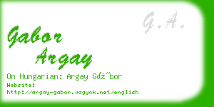 gabor argay business card